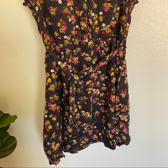 Black & White Polka Dot Floral Mesh Dress - Picture 7 of 10